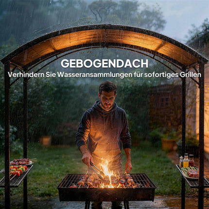 Grill Pavilion 245x152 cm, Fireproof Roof, Steel Frame
