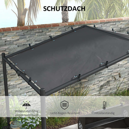 Weatherproof barbecue pavilion 3x1.5M with shelves, steel