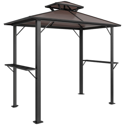 Grill Pavilion with Polycarbonate Roof, Aluminum Frame