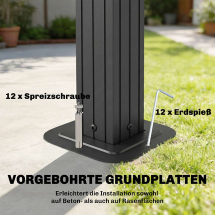 Grill Pavilion with Polycarbonate Roof, Aluminum Frame