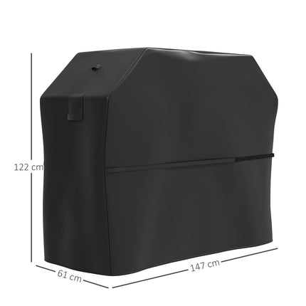 Grillhoes BBQ-hoes weerbestendige gasgrillhoes met klittenbandsluitingen, 600D Oxford, zwart, 147 x 61 x 122 cm |