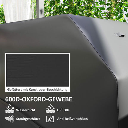 Grillhoes BBQ-hoes weerbestendige gasgrillhoes met klittenbandsluitingen, 600D Oxford, zwart, 147 x 61 x 122 cm |
