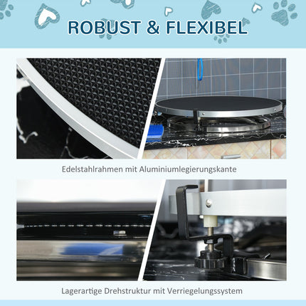 Trim table – Rotating, non-slip surface, adjustable arm