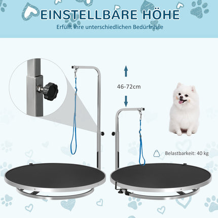 Trim table – Rotating, non-slip surface, adjustable arm