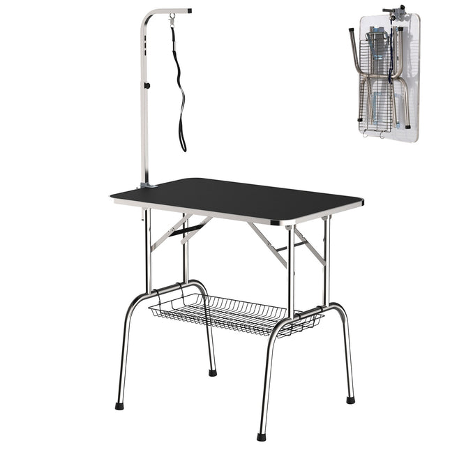 Folding changing table in stainless steel, adjustable height