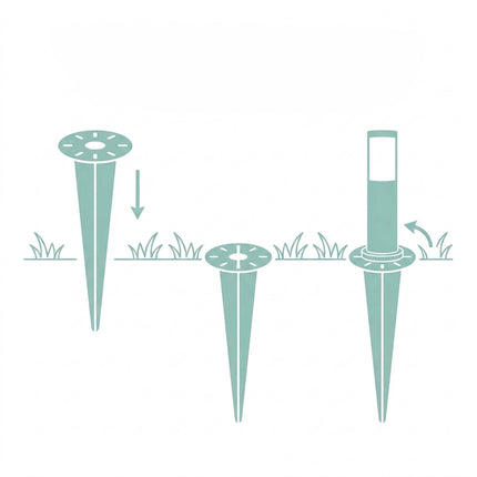 Ground Anchors for Garden Lights, Set of 4, Silver
