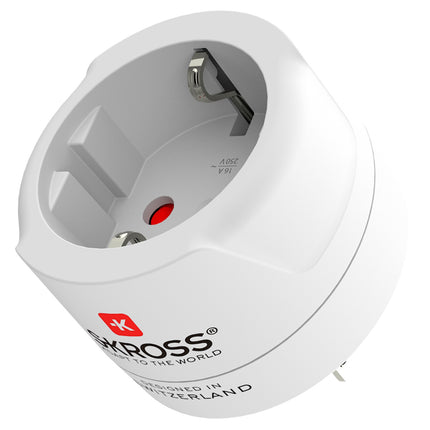 Grounded EU to US Plug Adapter, Multi-Country Use
