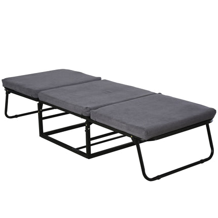 Folding guest bed stool - Adjustable polyester gray