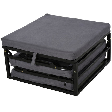 Folding guest bed stool - Adjustable polyester gray