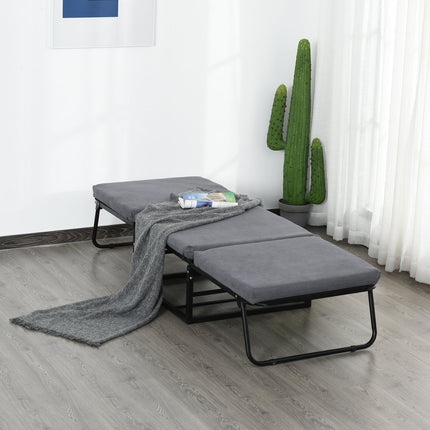 Folding guest bed stool - Adjustable polyester gray