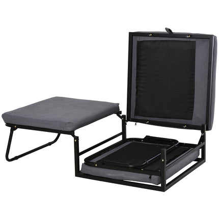 Folding guest bed stool - Adjustable polyester gray