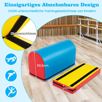 Gymnastics Vault Mat, Removable, 90x40x60cm, Blue/Red
