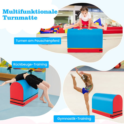 Gymnastics Vault Mat, Removable, 90x40x60cm, Blue/Red