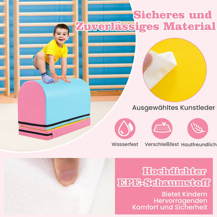 Gymnastics Vault Mat for Kids, Removable Cover, 90x40x60 cm