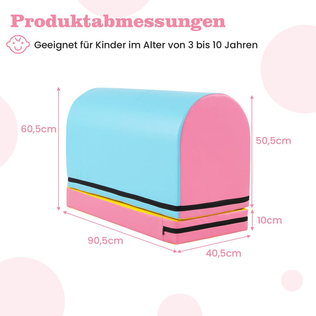 Gymnastics Vault Mat for Kids, Removable Cover, 90x40x60 cm