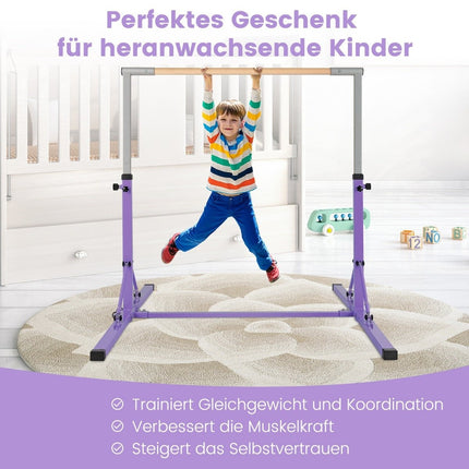 Gymnastics gymnastics bar, height-adjustable gymnastics bars, loadable up to 100kg for indoor use, purple