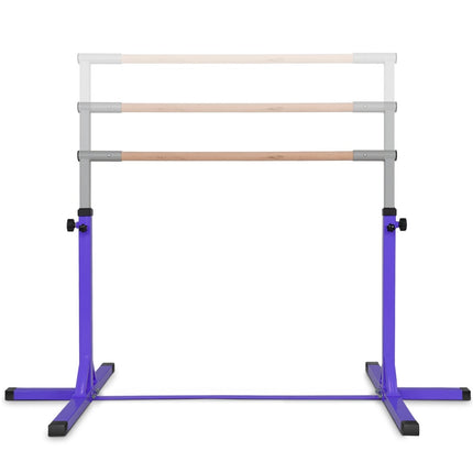Gymnastiek gymnastiekrek, in hoogte verstelbare gymnastiekrekken, veerkrachtige rekstok, roze/blauw/paars-paars