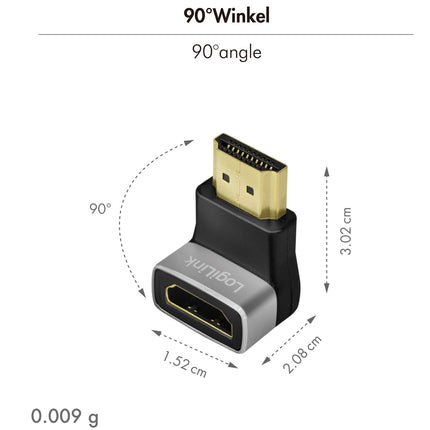 HDMI Adapter 270° Male to Female, 8K/60Hz Support