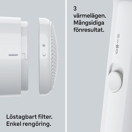 Hair Dryer 1800W, 3 Heat And Speed Settings, Diffuser