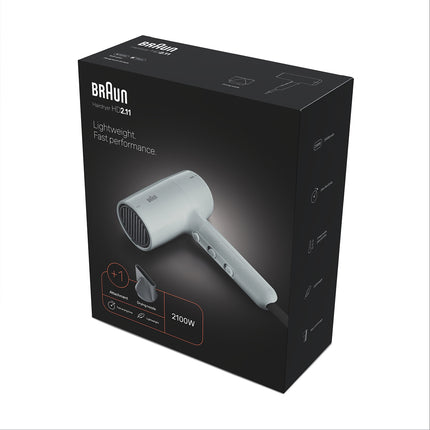 Hair Dryer 2100W, 3 Heat 2 Speed, Cold Shot, 2 Attachments