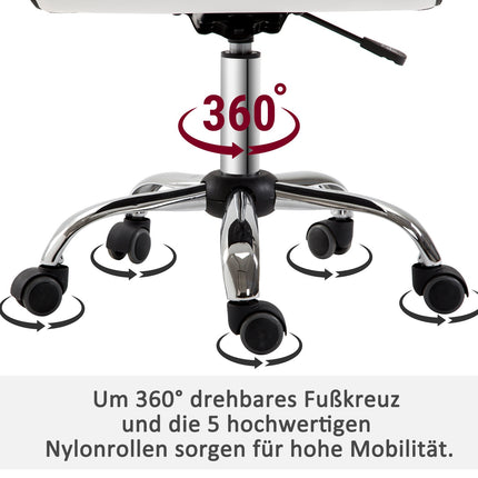 Height-adjustable Salon Hairdressing Chair, Swivel, White