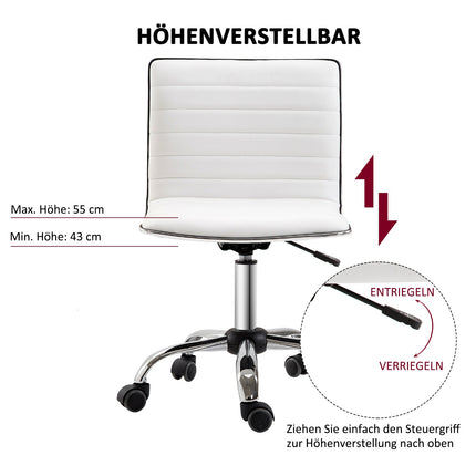 Height-adjustable Salon Hairdressing Chair, Swivel, White