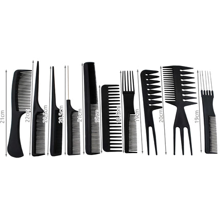 Hairdressing combs - set of 10