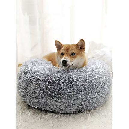 Hairy dog bed, gray 22759