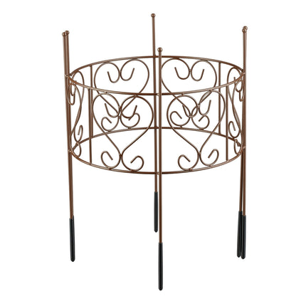 Half-Round Brown Steel Plant Support for Perennials