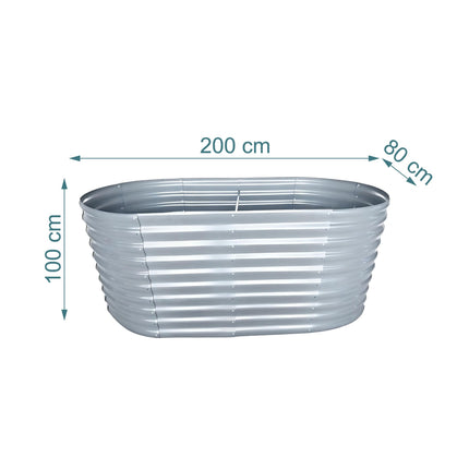 Half-Round Galvanized Metal Raised Garden Bed