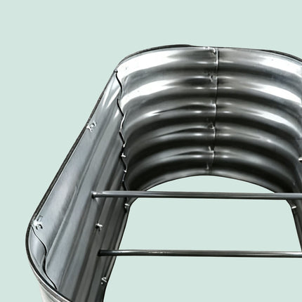 Half-Round Galvanized Metal Raised Garden Bed