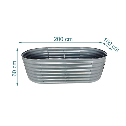 Half-Round Galvanized Metal Raised Garden Bed