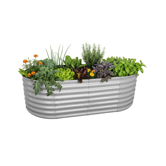 Half-Round Galvanized Metal Raised Garden Bed