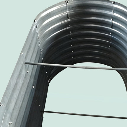 Half-Round Galvanized Metal Raised Garden Bed