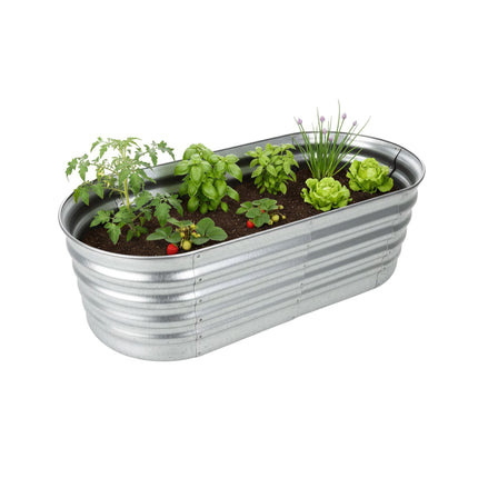Half-Round Galvanized Metal Raised Garden Bed