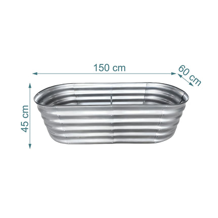 Half-Round Galvanized Metal Raised Garden Bed