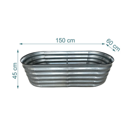 Half-Round Galvanized Metal Raised Garden Bed