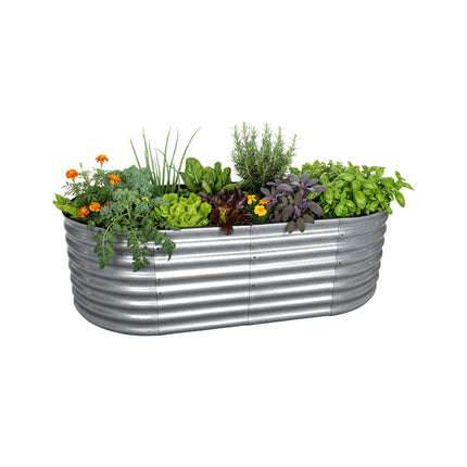 Half-Round Galvanized Metal Raised Garden Bed