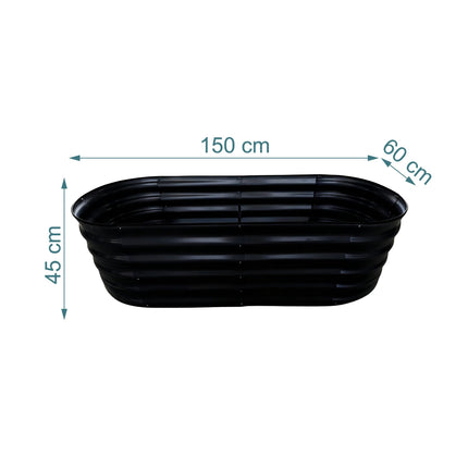 Half-Round Metal Raised Garden Bed, Galvanized