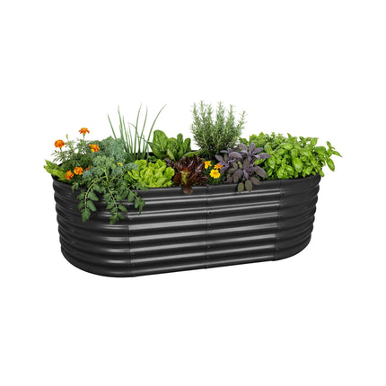 Half-Round Metal Raised Garden Bed, Galvanized