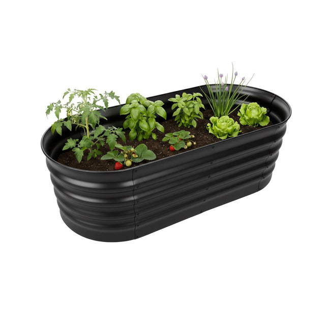 Half-Round Metal Raised Garden Bed, Galvanized