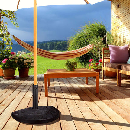 Half-Round Parasol Base, Cast Iron Design, Fits Small Spaces