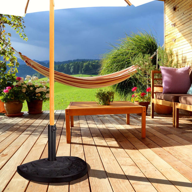 Half-Round Parasol Base, Cast Iron Design, Fits Small Spaces