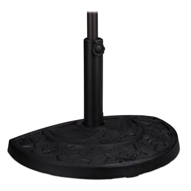 Half-Round Parasol Base, Cast Iron Design, Fits Small Spaces