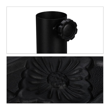 Half-Round Parasol Base, Cast Iron Design, Fits Small Spaces