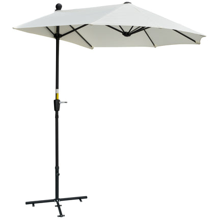 Half-Round Patio Umbrella, Cream, 190x200x240 cm