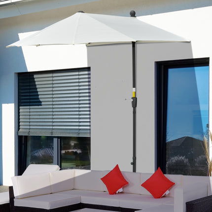 Half-Round Patio Umbrella, Cream, 190x200x240 cm