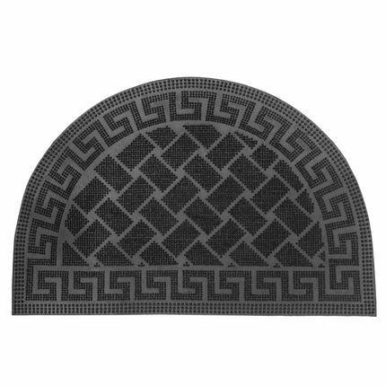 Half-Round Rubber Doormat, Black, 60x40 cm