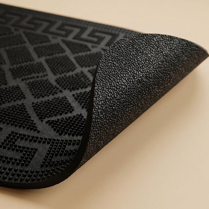 Half-Round Rubber Doormat, Black, 60x40 cm