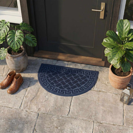 Half-Round Rubber Doormat, Black, 60x40 cm